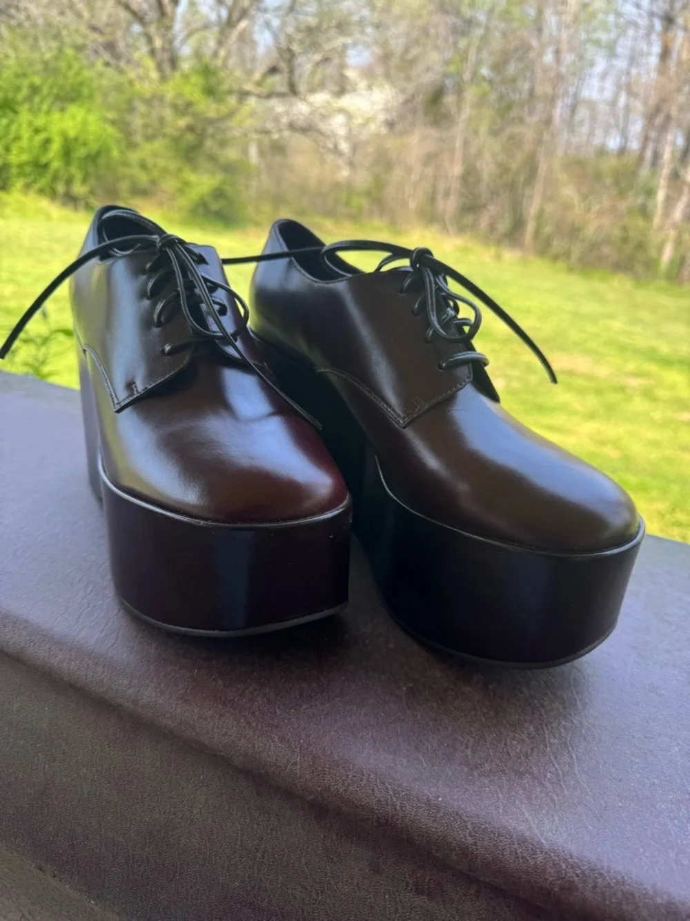 JEFFREY CAMPBELL LEATHER PLATFORMS SIZE 8.5